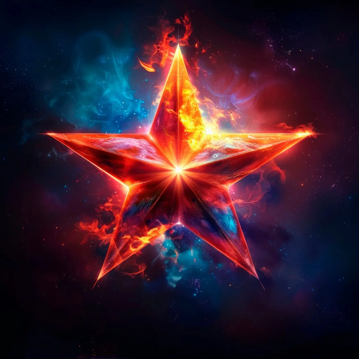 Kosmische Sternillustration in digitaler Kunst