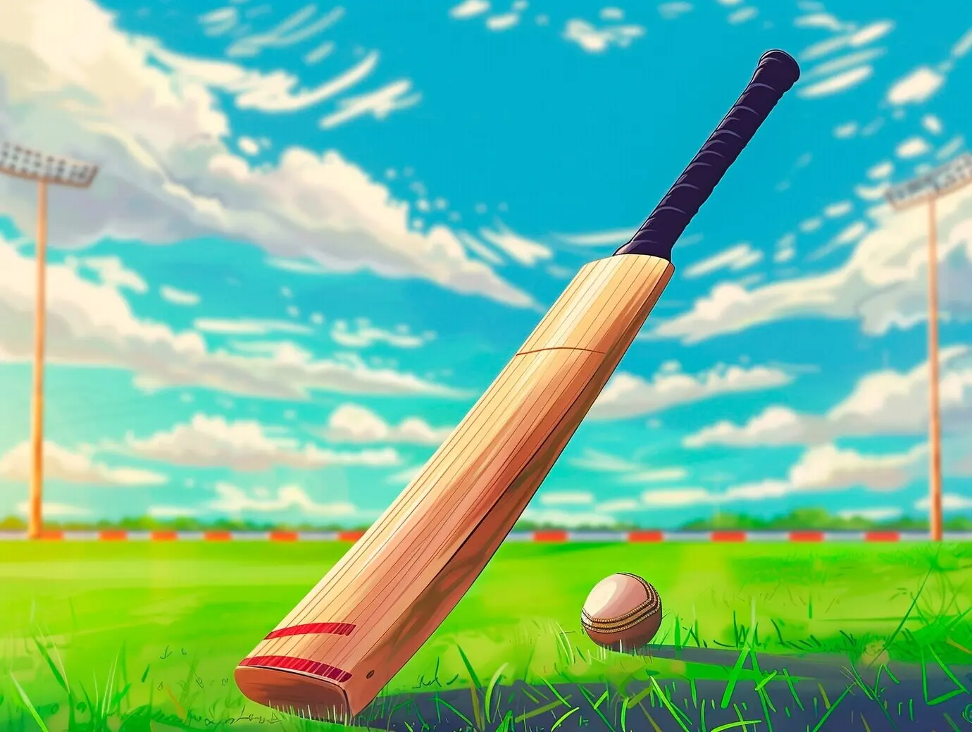 Digitalkunst zur Cricket-Ausrüstung