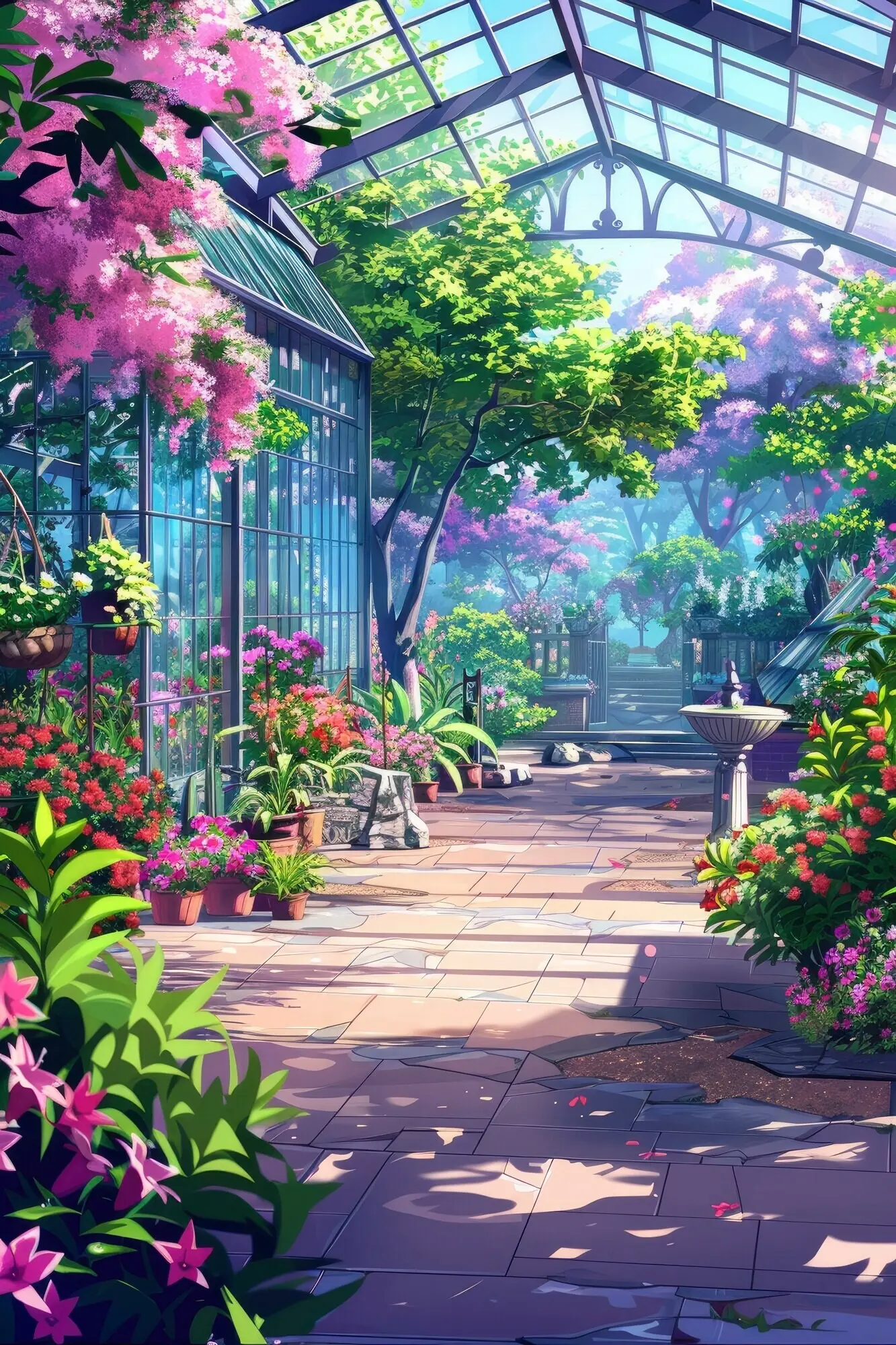 3D-gerenderte Illustration eines botanischen Gartens