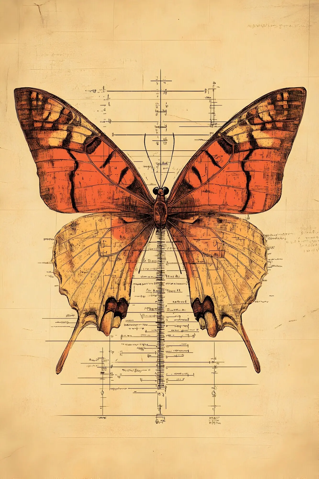 Anatomische Zeichnung im Vintage-Stil